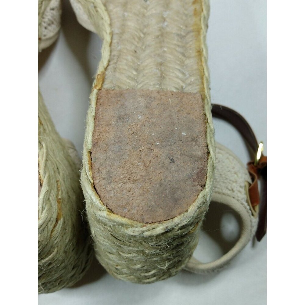 Ralph Lauren Ciara Natural Macrame Womens Wedge Heel Open Toe Sandals Shoes 8 B - Picture 7 of 9
